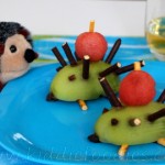 Green kiwi hedgehog dessert