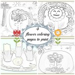 4 flower coloring pages to print