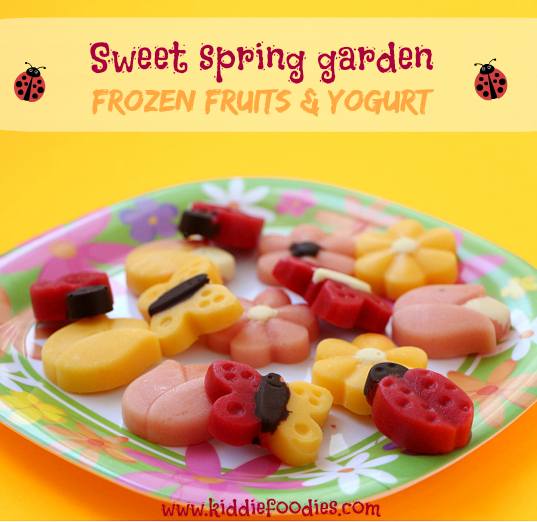 Sweet spring garden - frozen fruits and yogurt