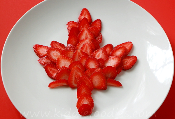 Strawberry maple leaf dessert for Canada day 1st of July step2