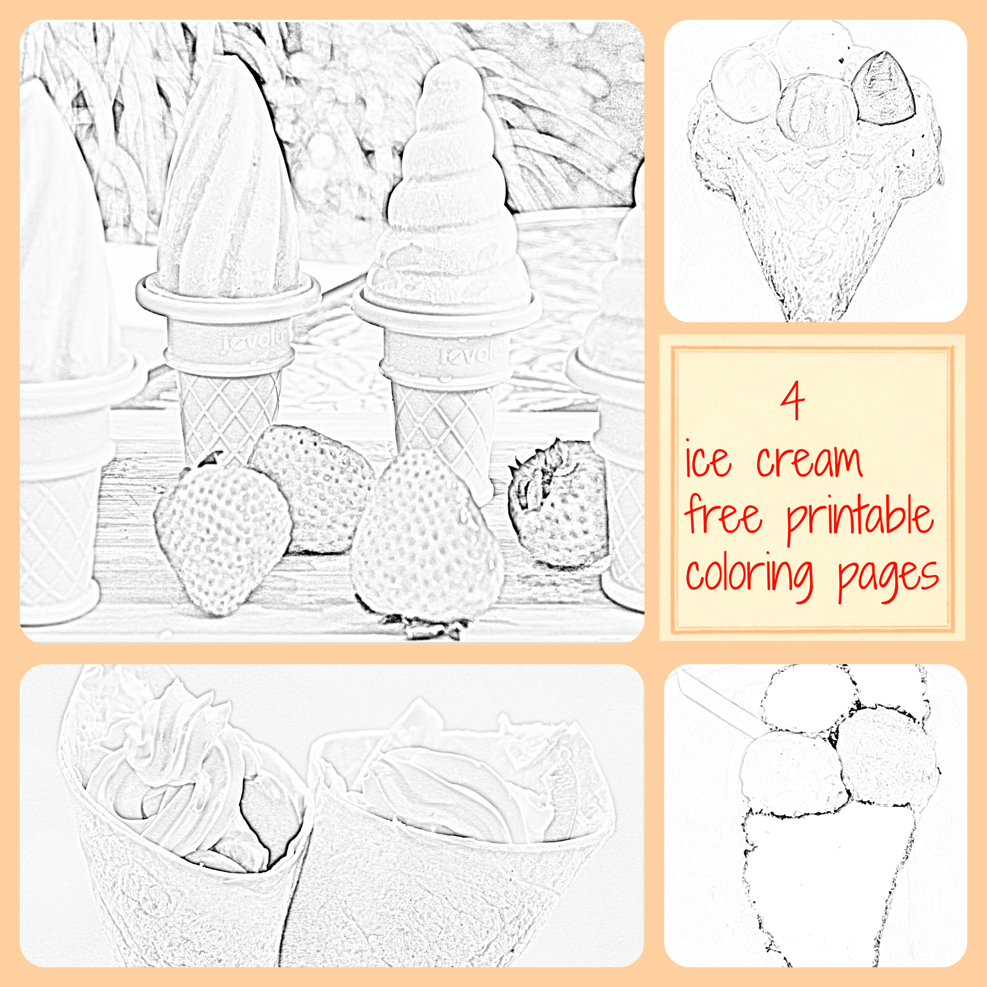 Ice cream coloring page free printable