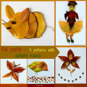 Fall crafts - 5 pictures with autumn leaves2