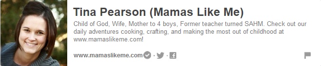 Foodies and Crafties Soiree Pinterest blog hop featured blogger Tina Pearson Mamas Like Me
