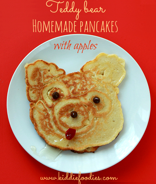 Teddy bear - homemade pancakes with apples