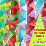 Christmas crafts for kids – DIY easy Christmas tree chain garland from crepe paper