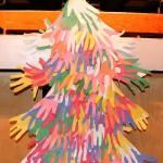 Handprint Christmas Tree - easy Christmas paper crafts for kids to make