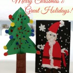 Merry Christmas - Christmas tree craft and Santa Claus card
