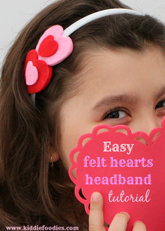 Easy felt hearts headband tutorial, #felthearts, #headband, #tutorial, #valentinesideas