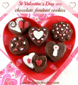 St Valentine's Day dessert ideas - easy chocolate fondant cookies, #chocolatefondant, #cookies, #valentinesideas