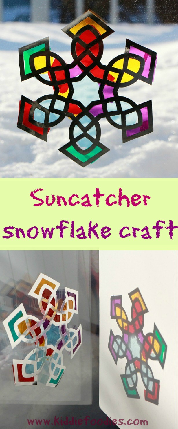 Suncatcher snowflake craft for kids #suncatcher, #snowflake, #craftsforkids