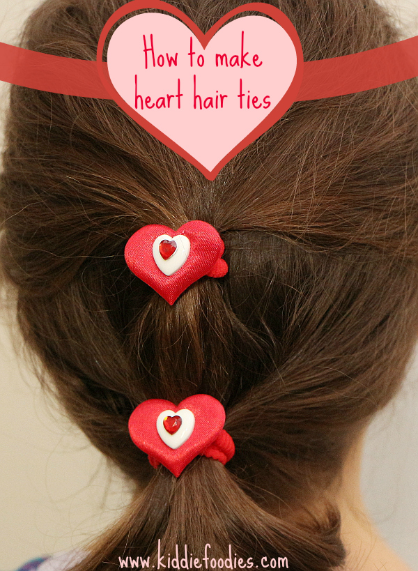 How to make heart hair ties for Valentine's Day - tutorial, #valentinesideas, #heartties, #hearthairtie, #hairaccessoires