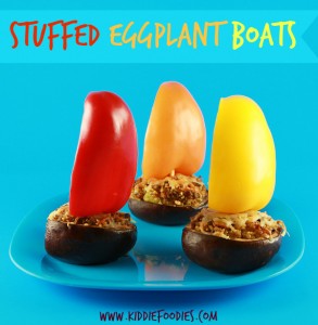 Stuffed eggplant boats