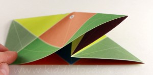 Simple origami for kids - how to make a paper fish tutorial step2b
