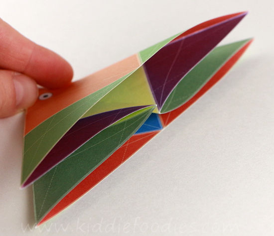 Simple origami for kids - how to make a paper fish tutorial step3b