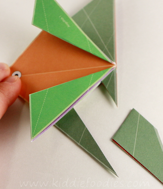 Simple origami for kids - how to make a paper fish tutorial step4b