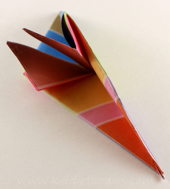 Simple origami for kids - how to make a paper bird tutorial step4a