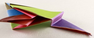 Simple origami for kids - how to make a paper bird tutorial step4c