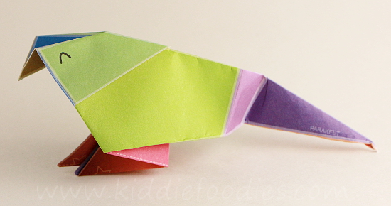 Simple origami for kids - how to make a paper bird tutorial step6