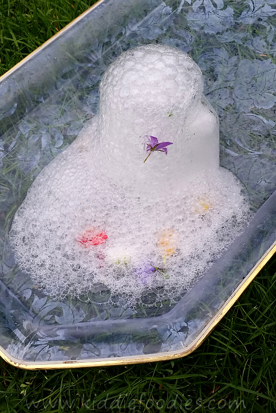 Science Activity Baking Soda and Vinegar Volcano with Flowers step13