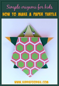 Simple origami for kids - how to make a paper turtle tutorial