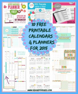 How to get organized - 10 free printable calendars and planners for 2015